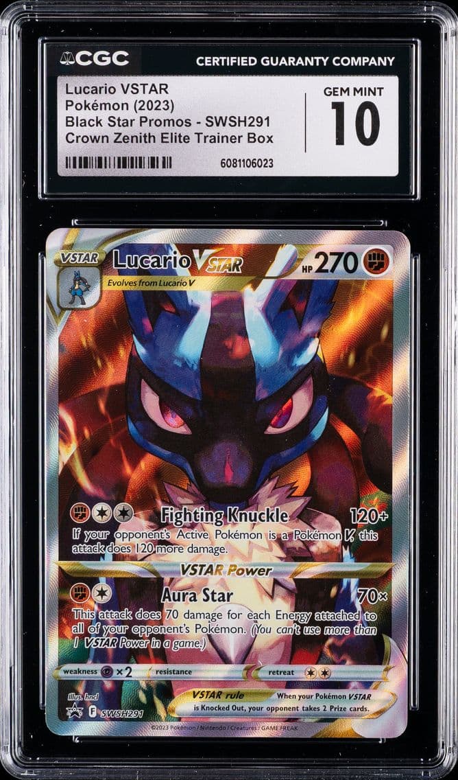 2023 #291 Full Art/Lucario Vstar CGC 10 Swsh Black Star Promo Pokemon