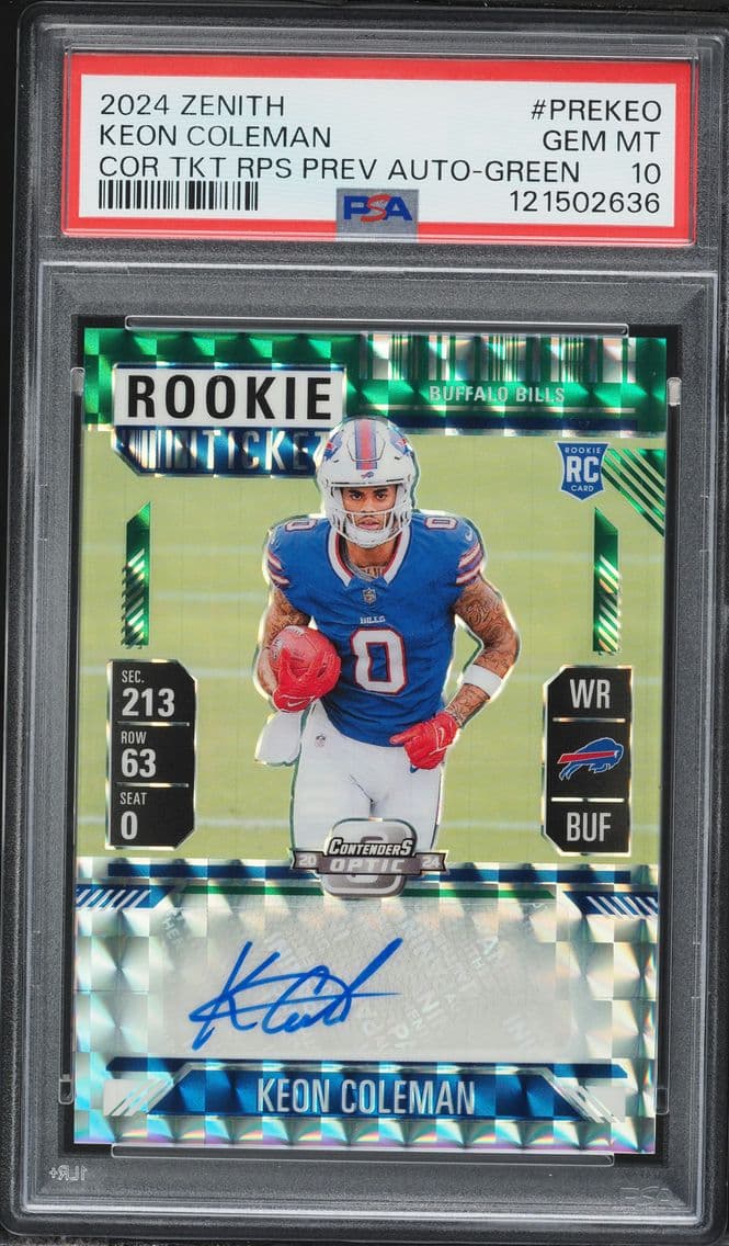 2024 #PREKEO Keon Coleman PSA 10 Panini Zenith Contenders Optic Rookie Ticket Rps Preview Autographs Football
