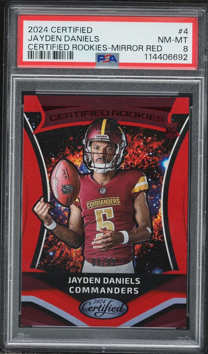 2024 #4 Jayden Daniels PSA 8 Panini Certified Certified Rookies Football