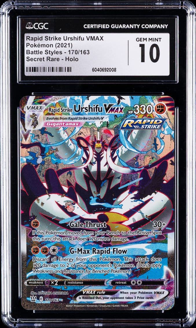 2021 #170 Full Art/Rapid Strike Urshifu Vmax CGC 10 Sword & Shield Battle Styles Pokemon