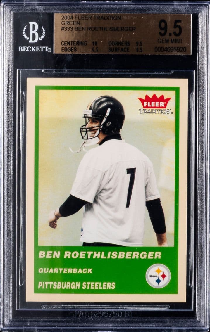 2004 #333 Ben Roethlisberger BGS 9.5 Fleer Tradition Green