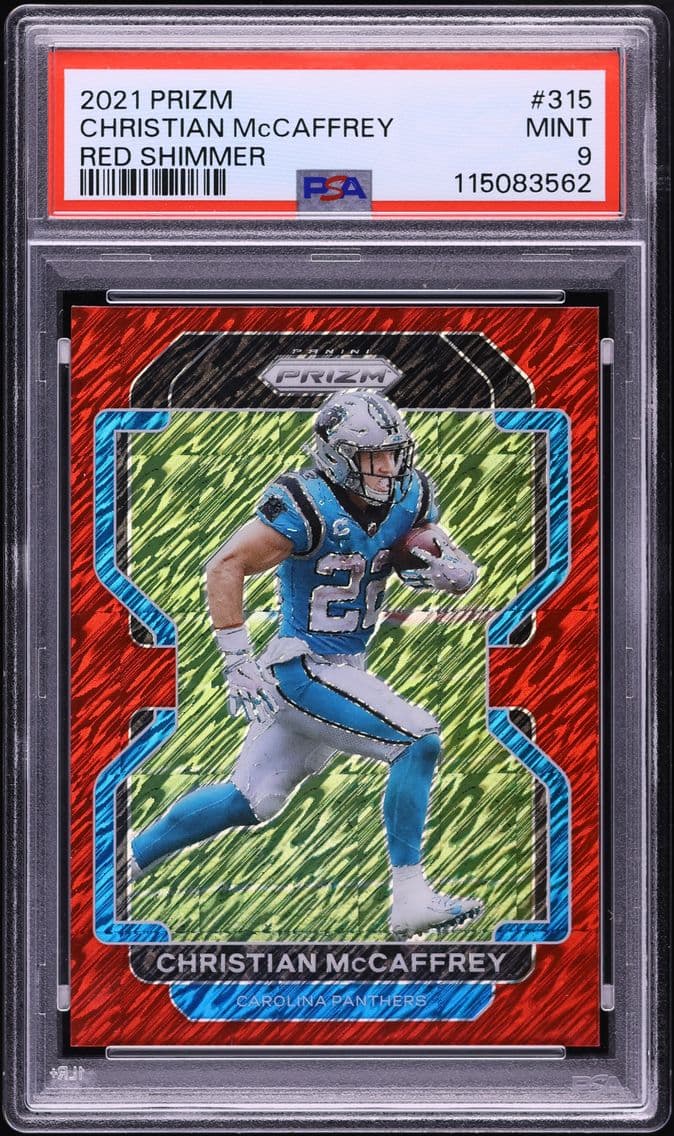 2021 #315 Christian McCaffrey PSA 9 Panini Prizm