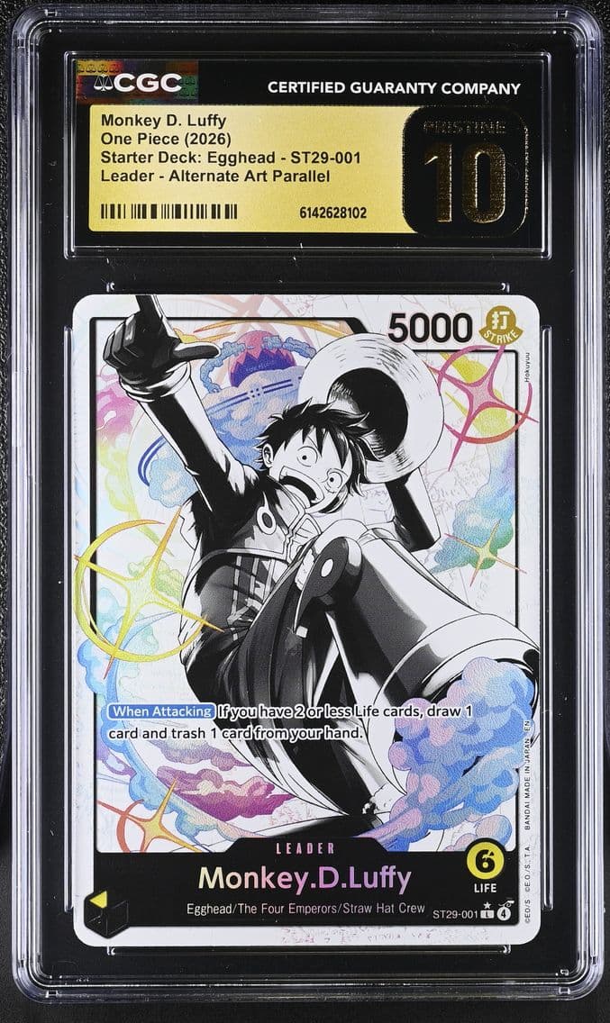 2026 #ST29-001 Monkey D. Luffy CGC 10 Pristine Starter Deck: Egghead (ST29) - English