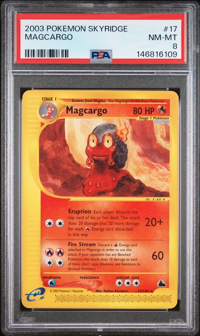 2003 #17 Magcargo PSA 8 Skyridge