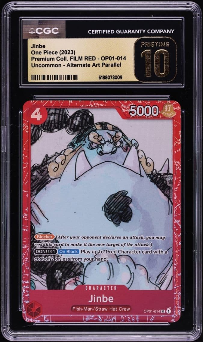 2023 #OP01-014 Jinbe CGC 10 One Piece Premium Collection Film Red Alt Art