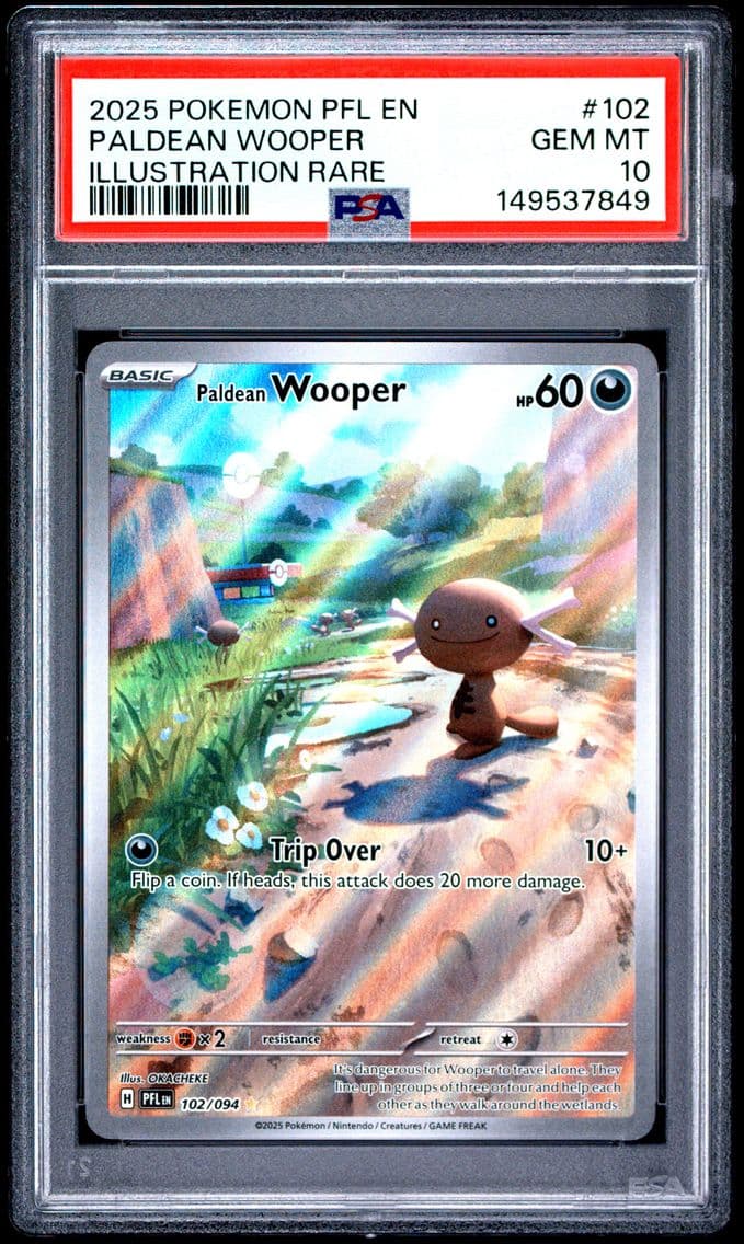 2025 #102 Paldean Wooper PSA 10 Pfl EN-Phantasmal Flames