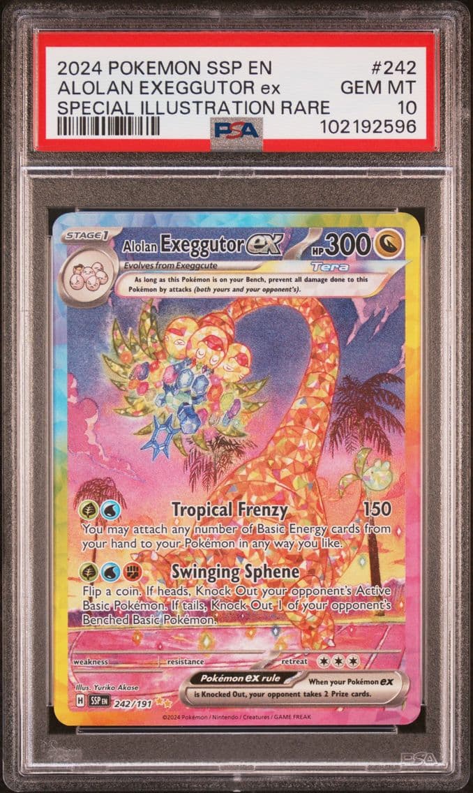 2024 #242 Alolan Exeggutor EX PSA 10 Ssp EN-Surging Sparks