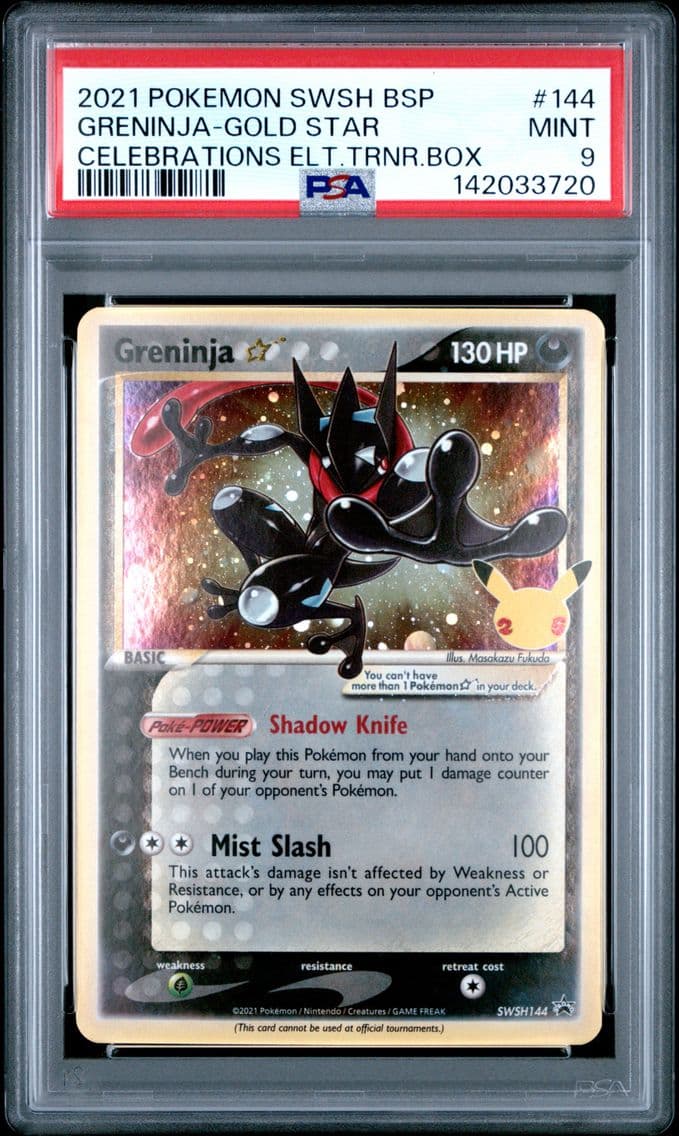 2021 #144 Greninja-Gold Star PSA 9 Swsh Black Star Promo Pokemon